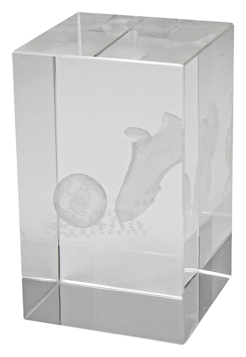 Football Crystal Block Award - 80mm