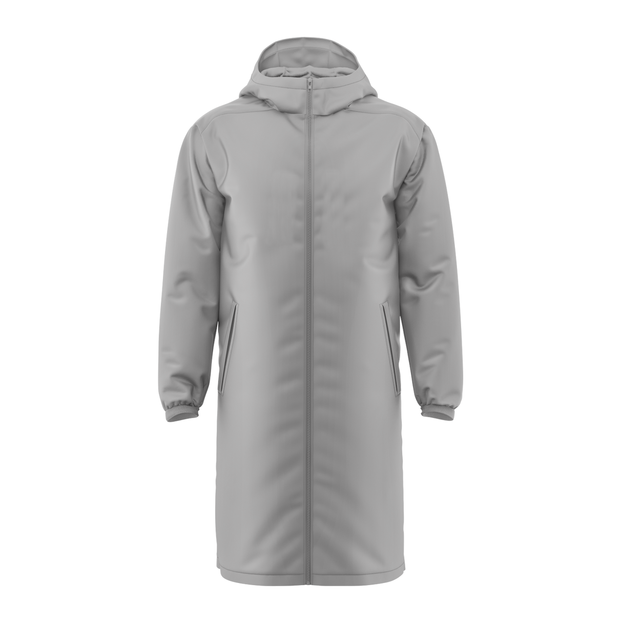 Premium fleece-lined swimming deck parka with full-length zipper and water-resistant exterior, customisable with team logos and branding