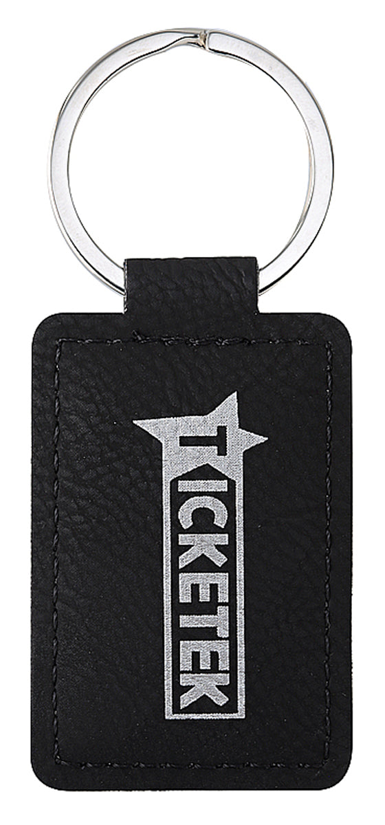 Leatherette Keychain - Black - 60mm