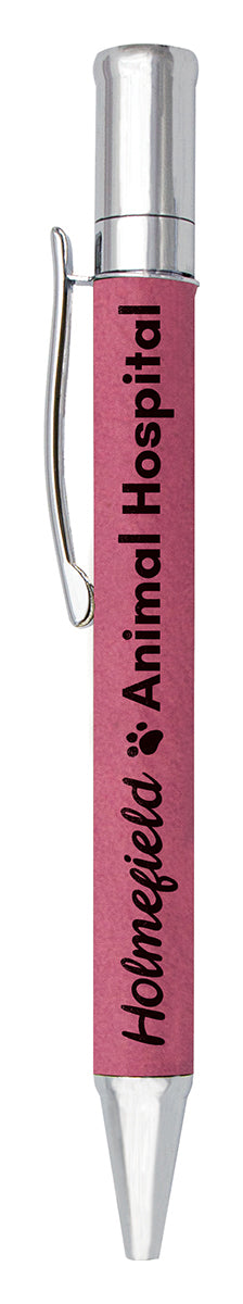 Leatherette Pen - Pink - 130mm