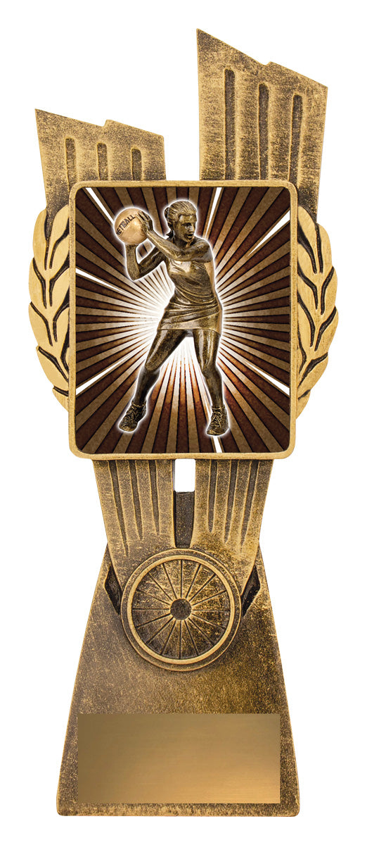 Antique Gold Lynx - Netball Player - 210mm
