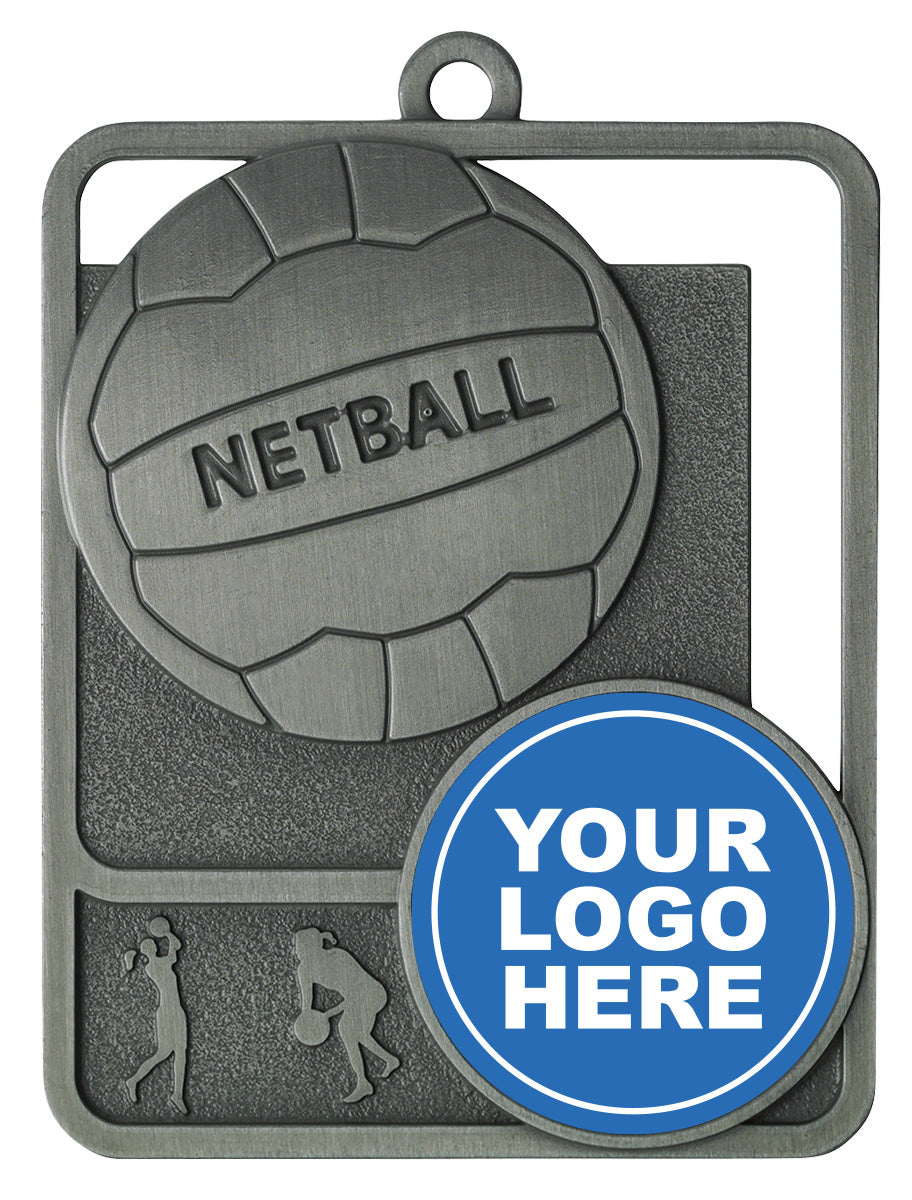 Netball Rosetta Insert - Silver
