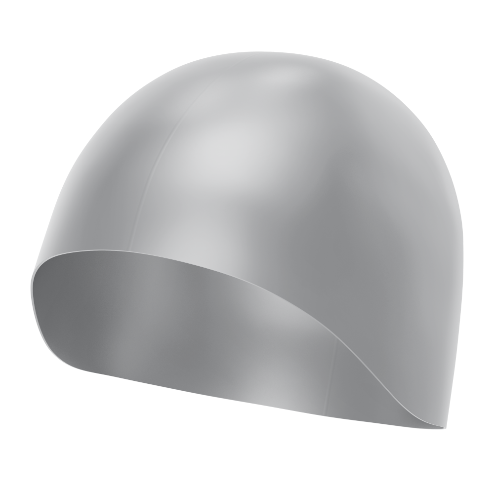 Dome silicone swim cap for hydrodynamic performance