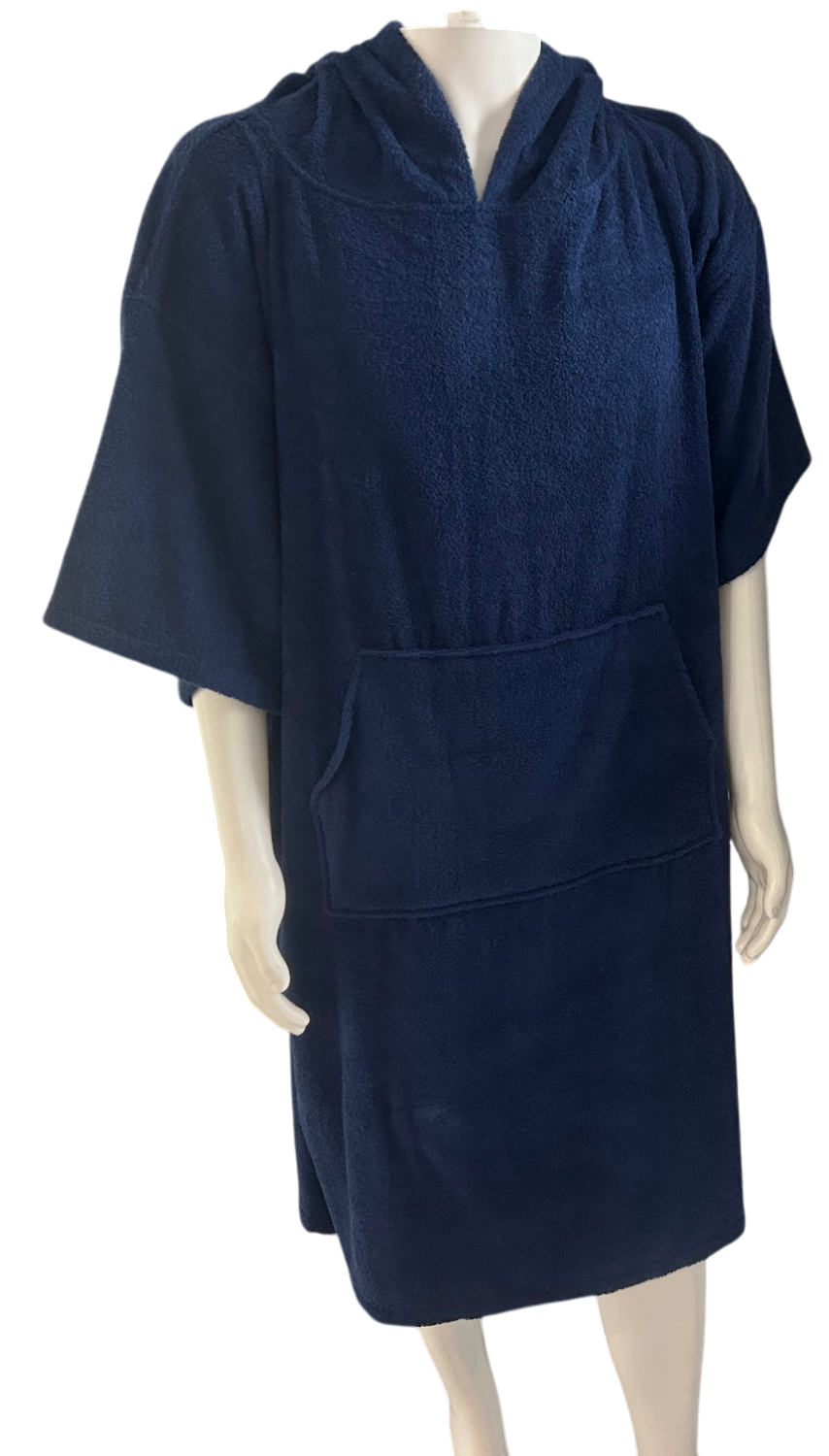 Cotton Hooded Change Robe - NAVY