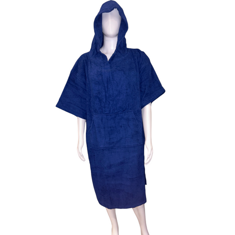 Cotton Hooded Change Robe - NAVY