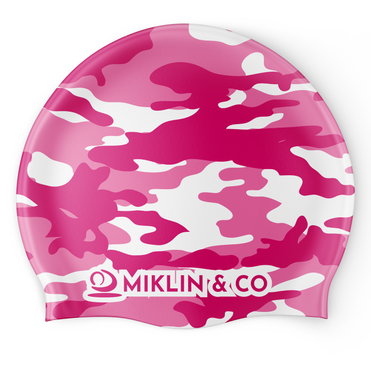 Pink Camouflage Seamless Silicone Swim Cap