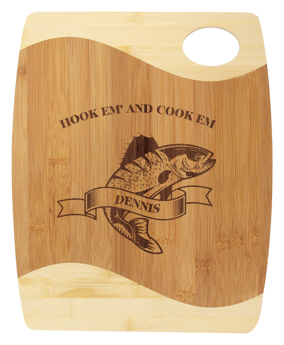Bamboo Board Two Tone & Handle - 350mm
