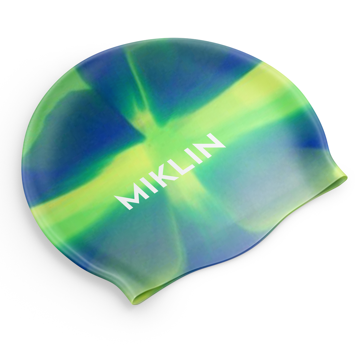Tie Dye Swim Cap - Green Yellow Blue