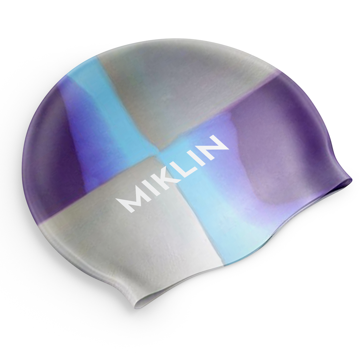 Tie Dye Swim Cap - Purple Aqua Silver