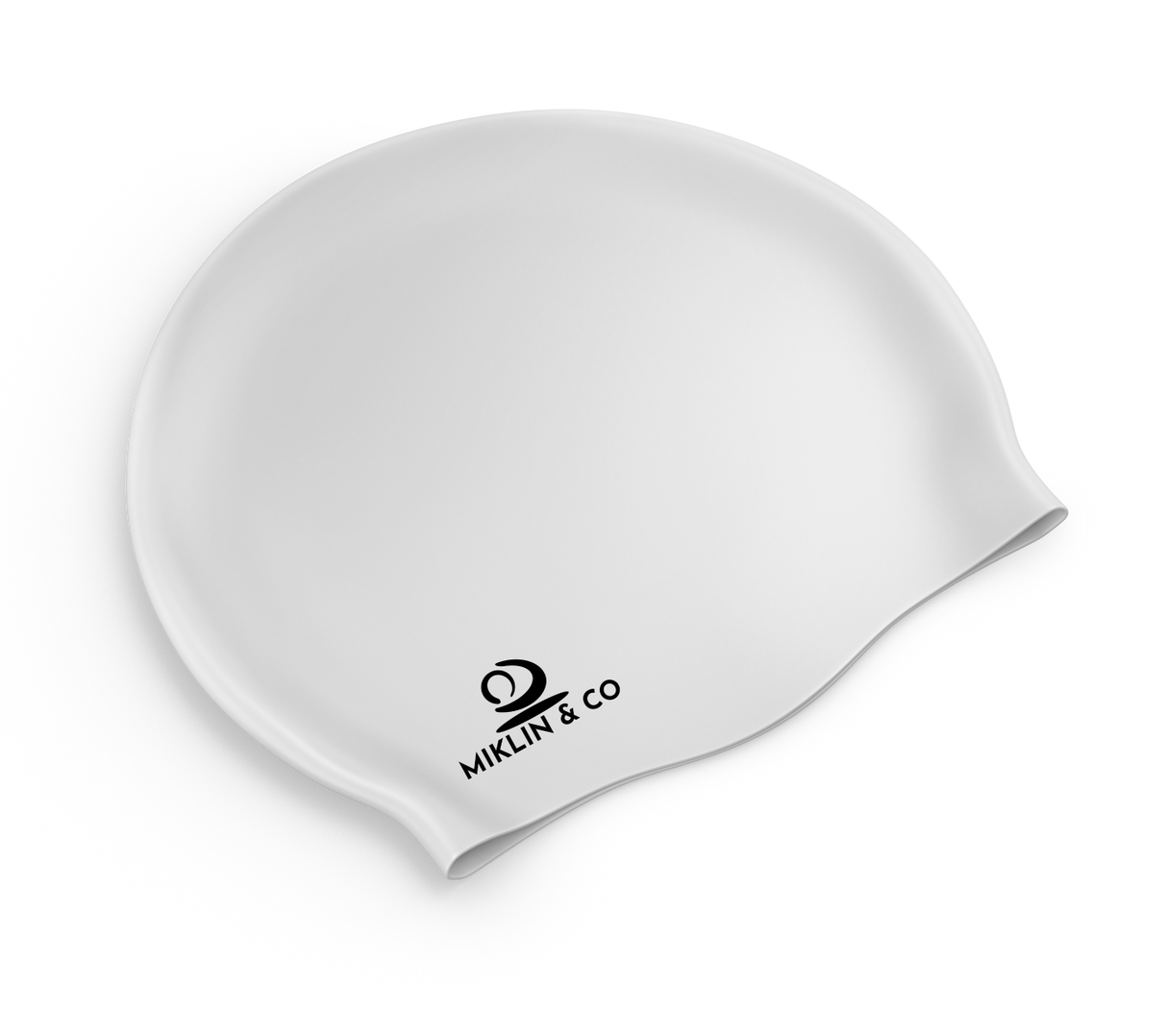 White Seamless Silicone Swim Cap - LARGE