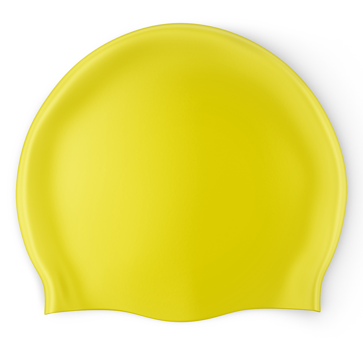 Design Your Own Printed Flat Silicone Swim Cap YELLOW