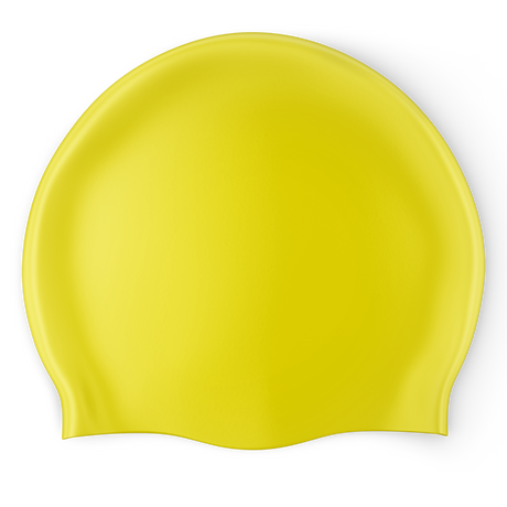 Design Your Own Printed Flat Silicone Swim Cap YELLOW