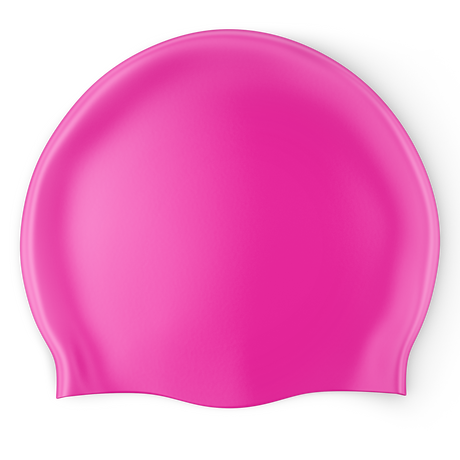 Design Your Own Printed Flat Silicone Swim Cap PINK