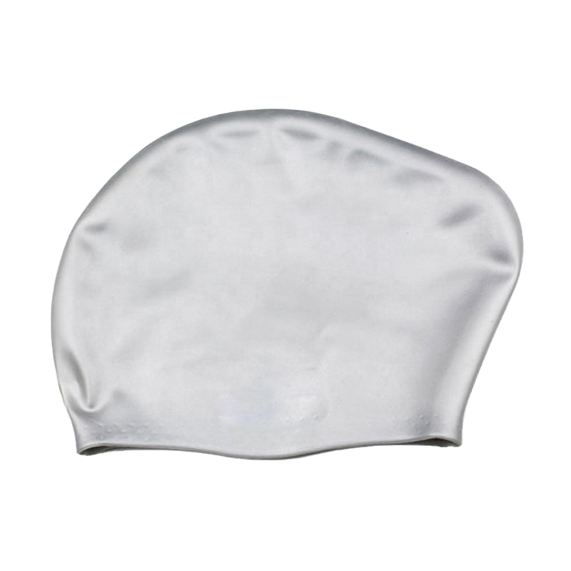 Big Hair Silicone Swim Cap SILVER