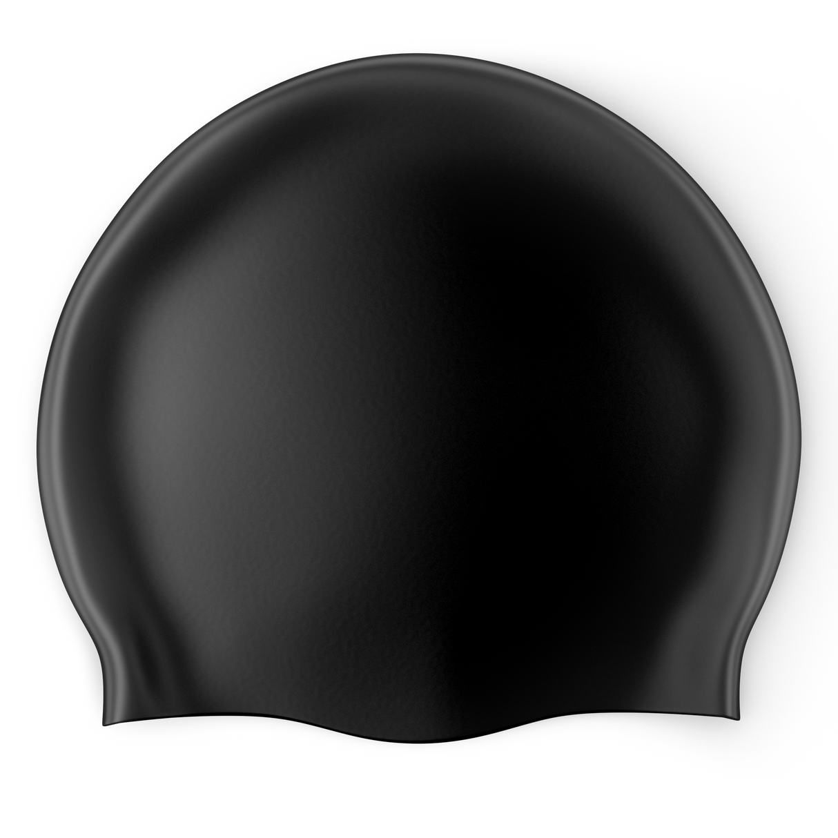 Design Your Own Printed Flat Silicone Swim Cap BLACK