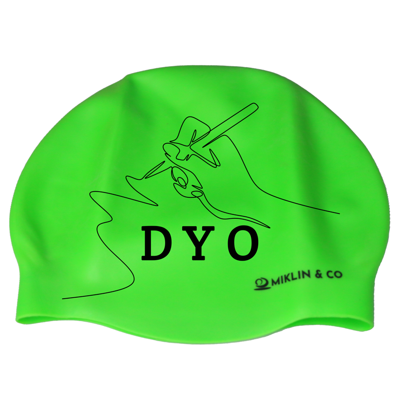 Design Your Own Fluro GREEN Silicone Swim Caps