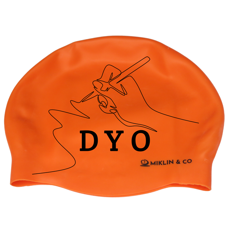 Design Your Own Fluro ORANGE Silicone Swim Caps