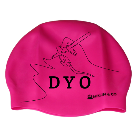 Design Your Own Fluro PINK Silicone Swim Caps