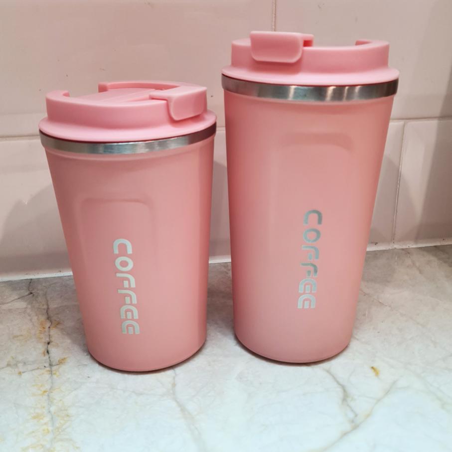 PINK Insulated Coffee Cup Large - Stainless Steel
