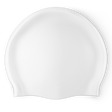 Design Your Own Printed Flat Silicone Swim Cap WHITE