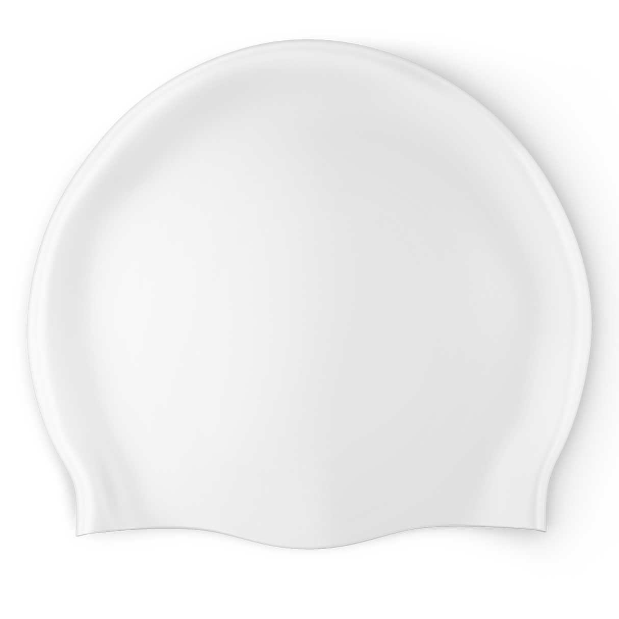 Design Your Own Printed Flat Silicone Swim Cap WHITE