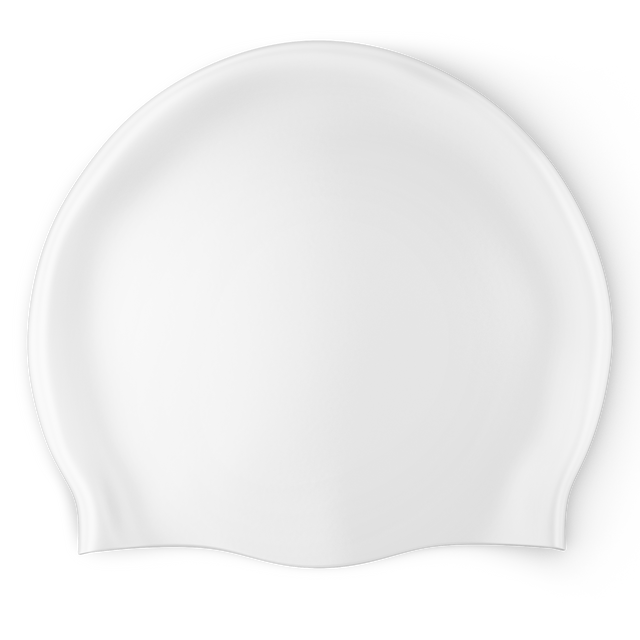 Design Your Own Printed Flat Silicone Swim Cap WHITE