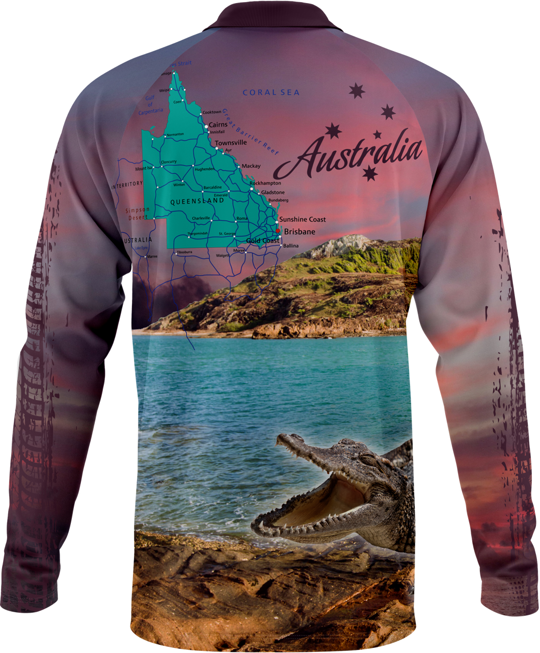 Design Your Own Fishing Shirt - Cape York Pink/Purple