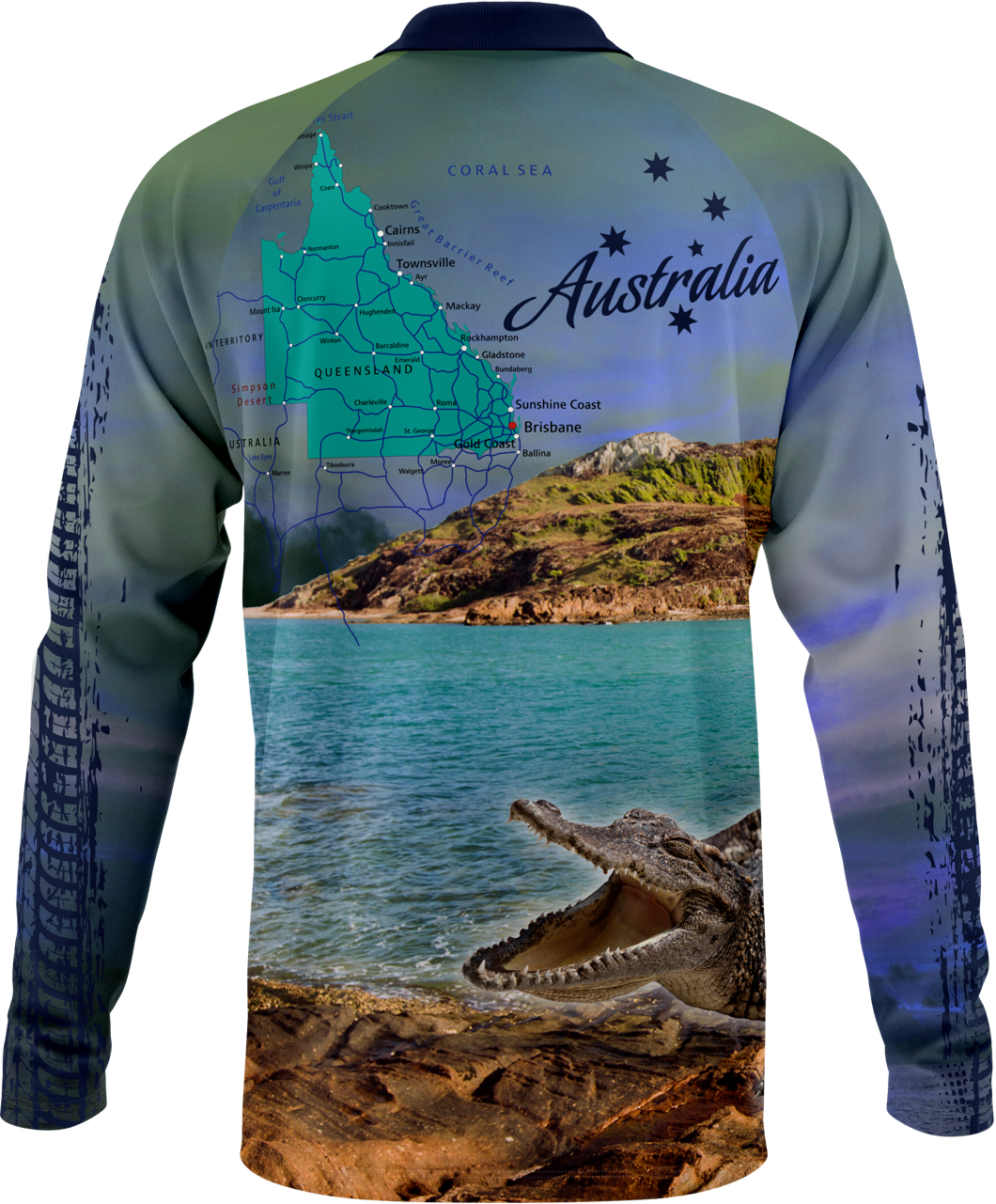 Design Your Own Fishing Shirt - Cape York Blue/Green