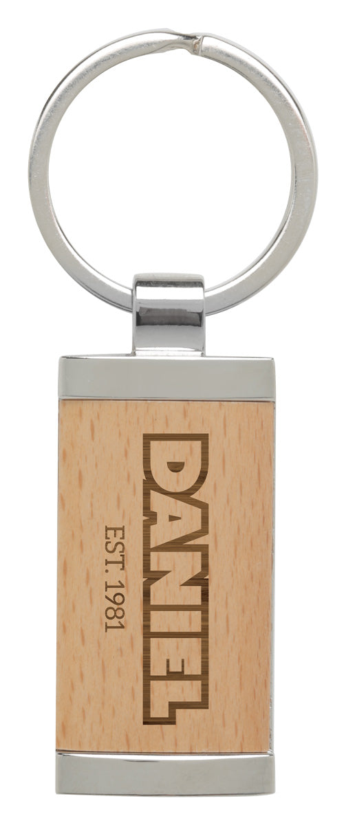 Timber Keychain with Metal - 50mm