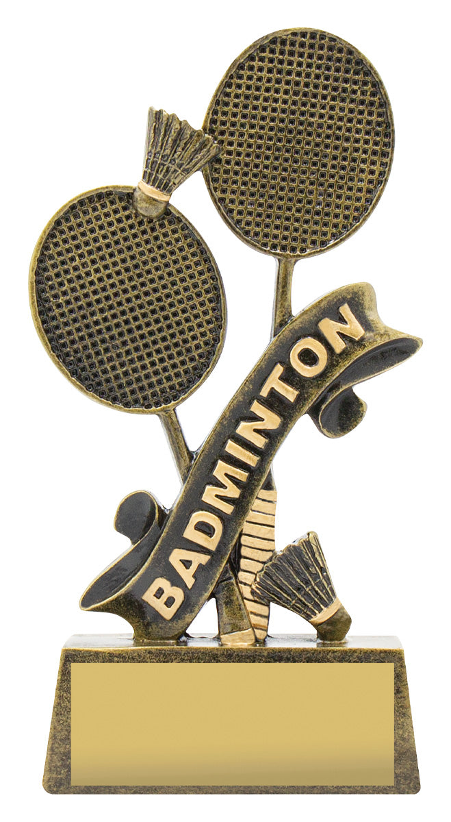 Gold Badminton Trophy - 160mm