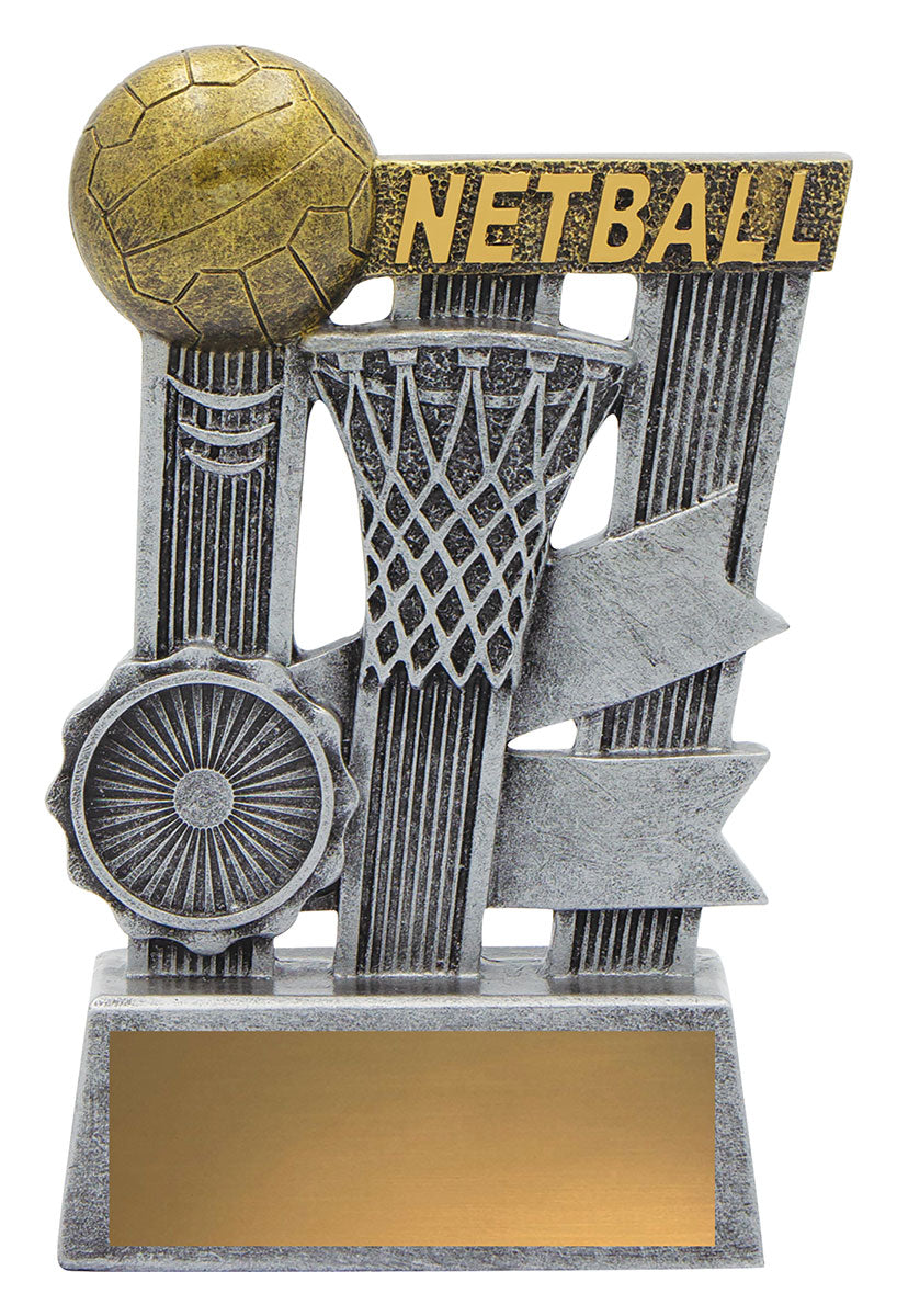 Netball Silver Ribbon  - 110mm