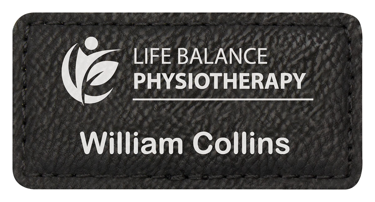 Name Badge - Black - 75 x 35mm
