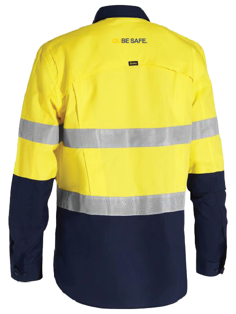 BULK BUY QUBE X Airflow™ Closed Front Taped Hi Vis RipStop Shirt (BISLEY BSC6415T)