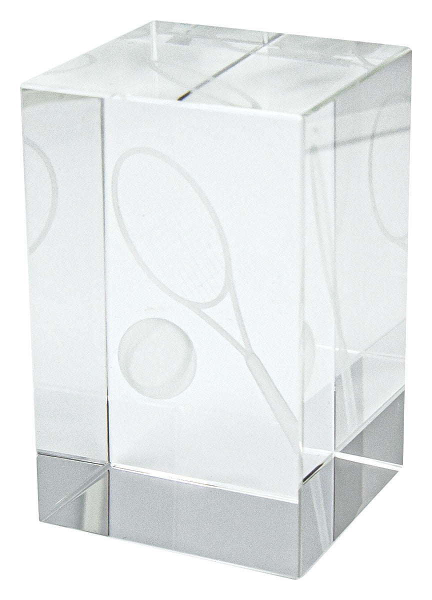 Tennis Crystal Block Award - 80mm