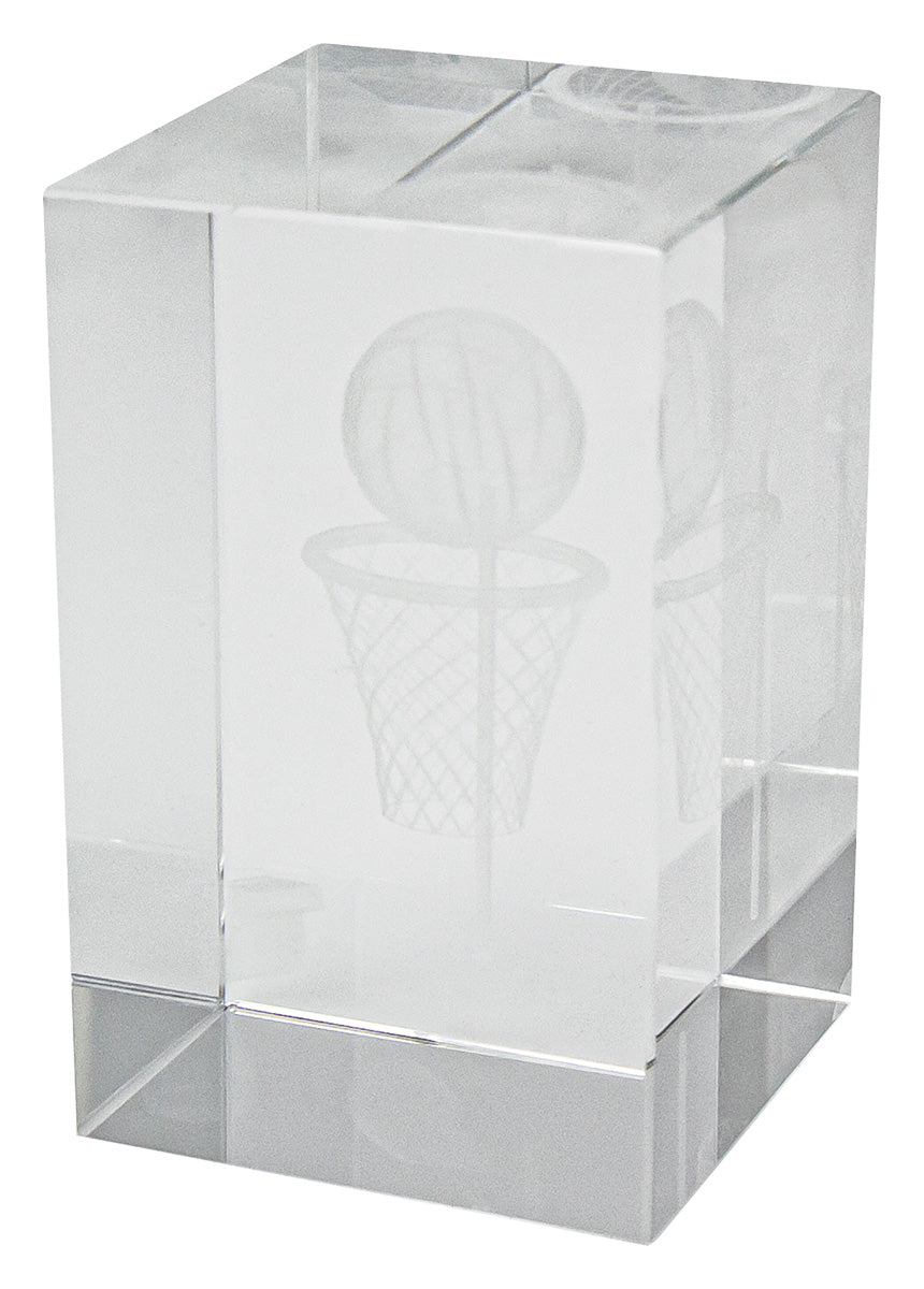 Netball Crystal Block Award - 80mm