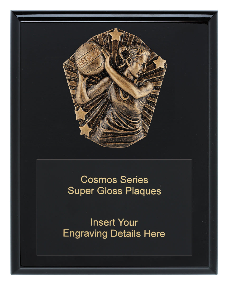 Cosmos Super Plaque - Netball - 200mm