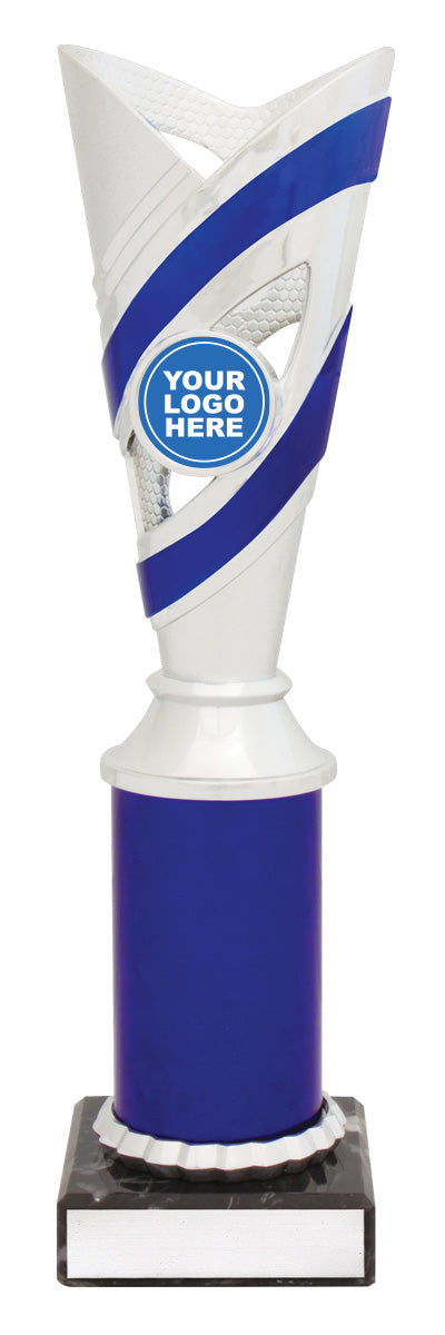 Curve Cups - Silver / Blue - 250mm
