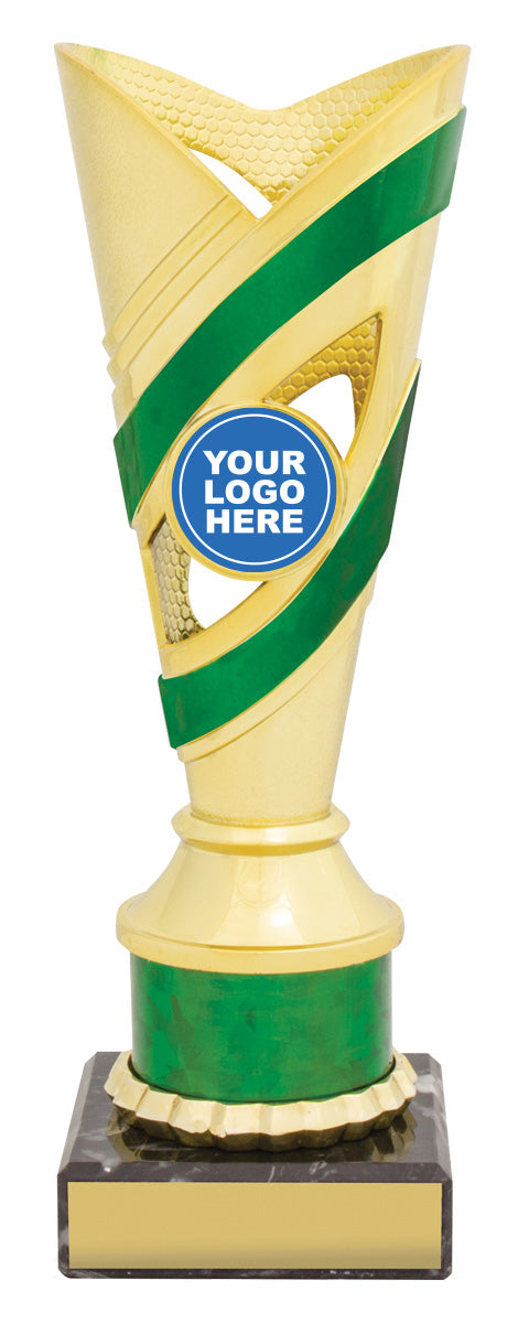 Curve Cups - Gold / Green - 200mm