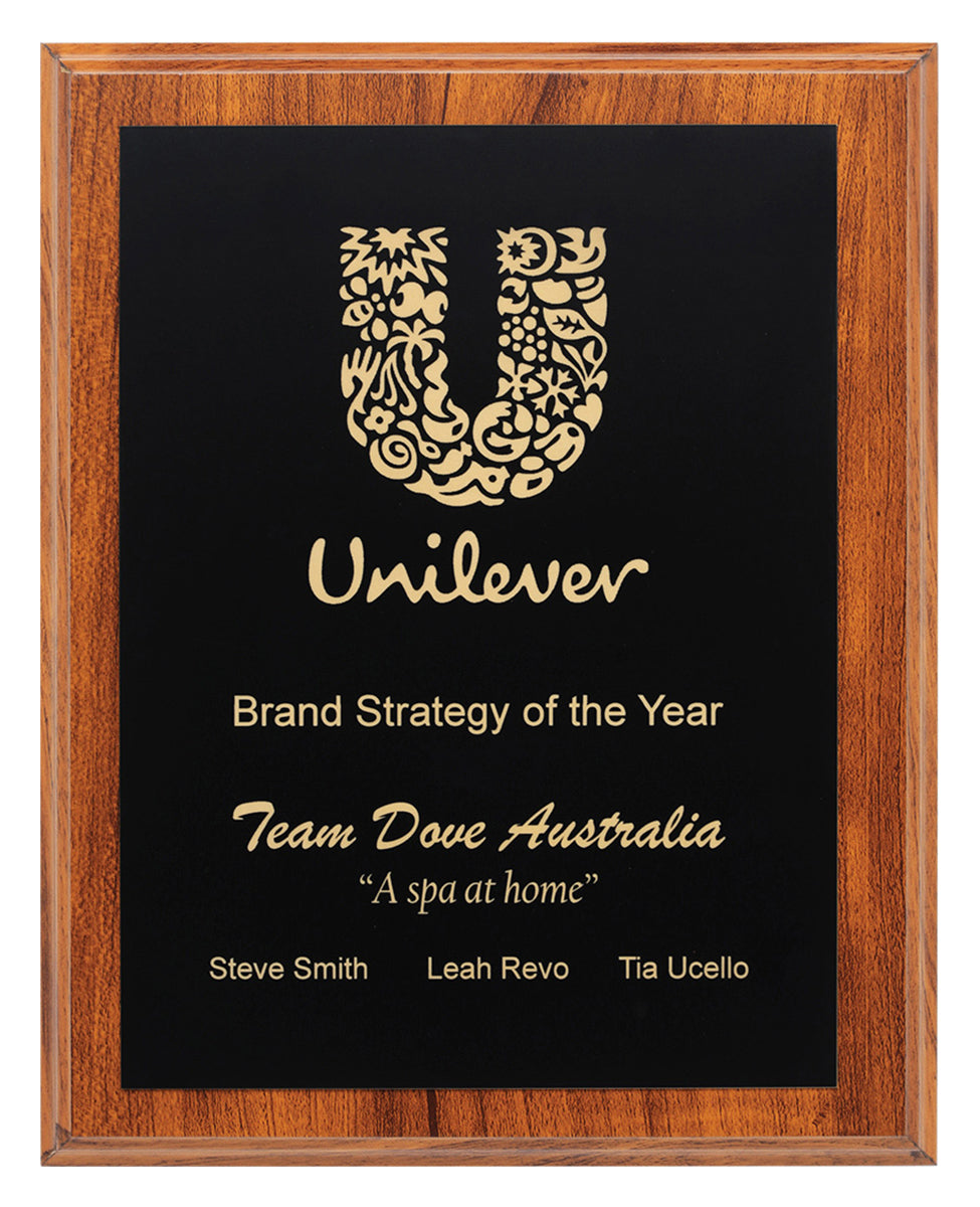 Engraved Plaques - Black / Gold - 250mm