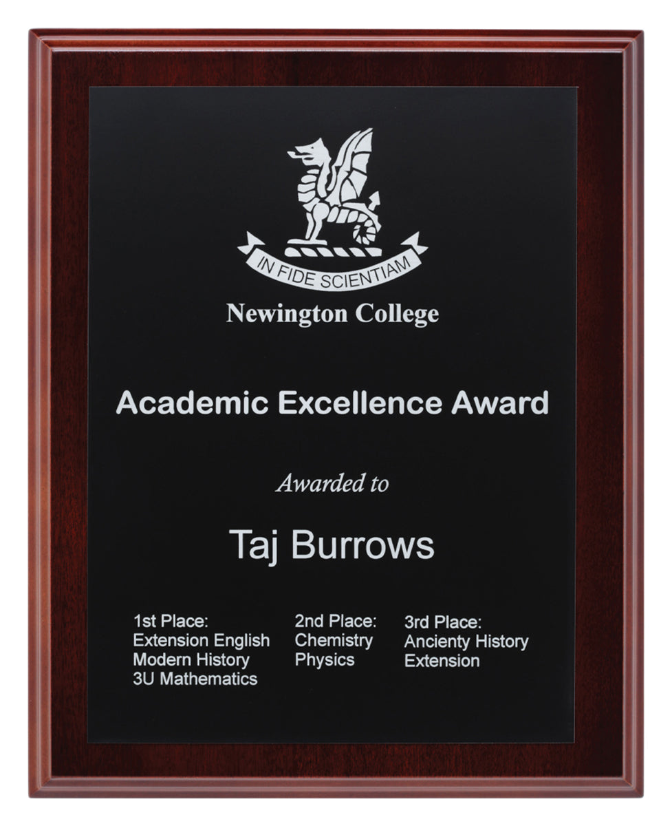 Engraved Plaques - Black / Silver - 250mm