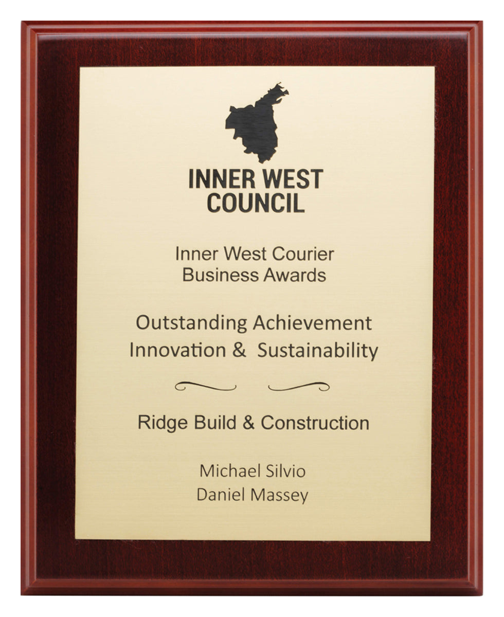 Engraved Plaques - European Gold - 250mm