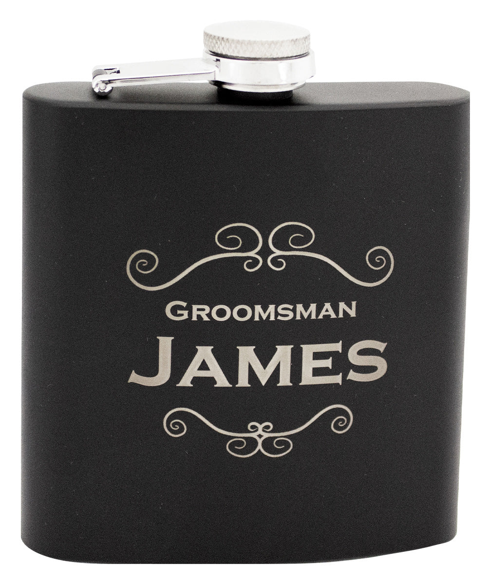 Laserable Matte Black Flask - 6oz