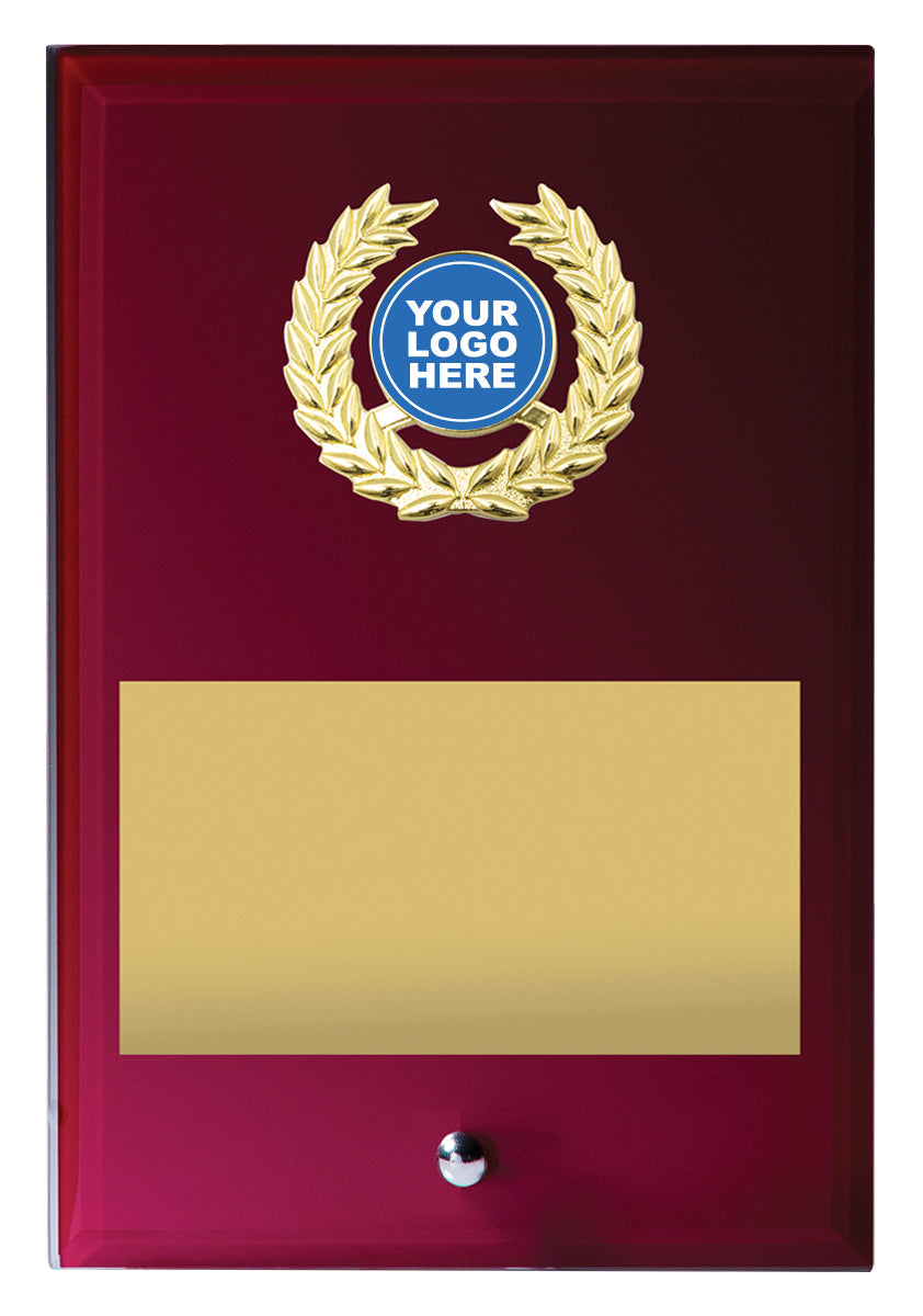 Red Glass Plaque - 175mm