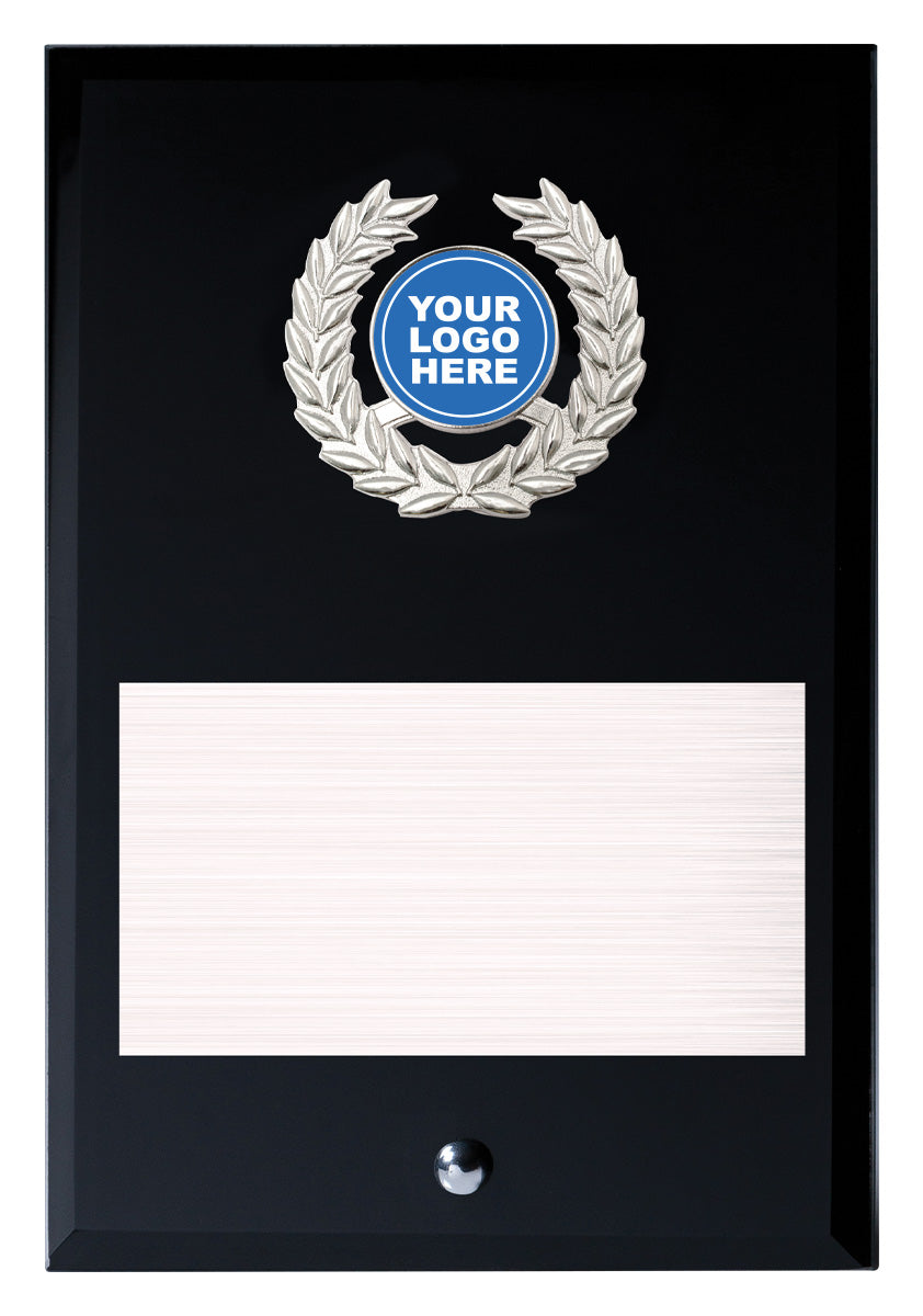 Black Glass Plaque - 200mm