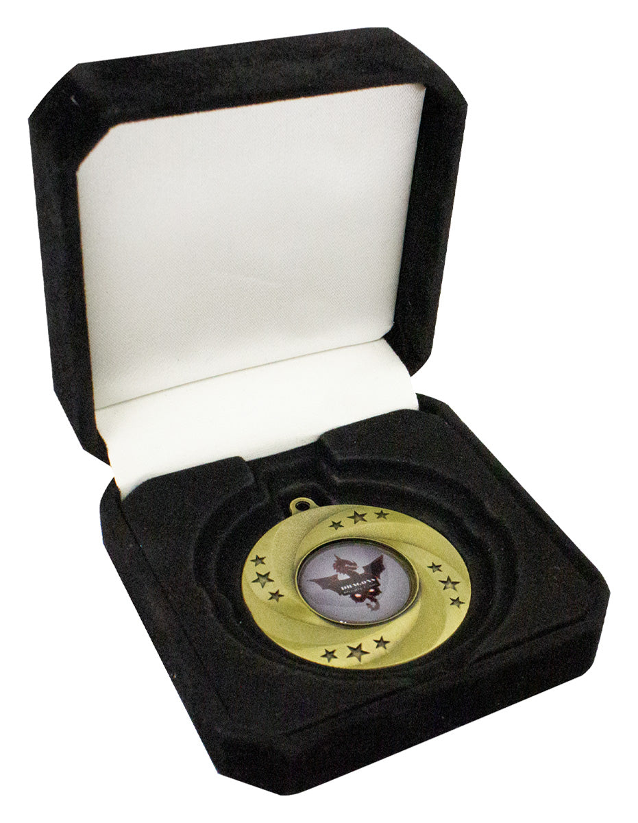 Crown Medal Box Black - 90mm