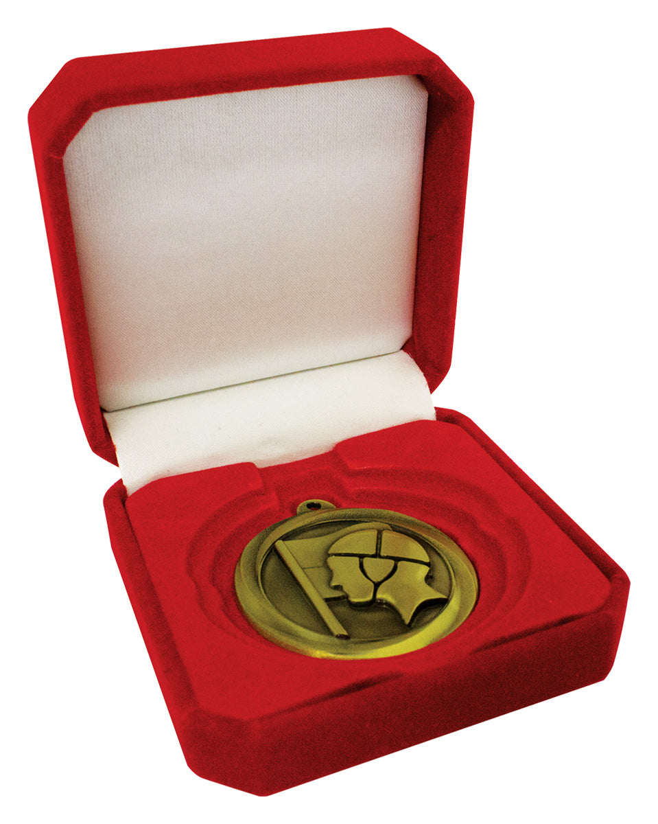 Crown Medal Box Red - 90mm
