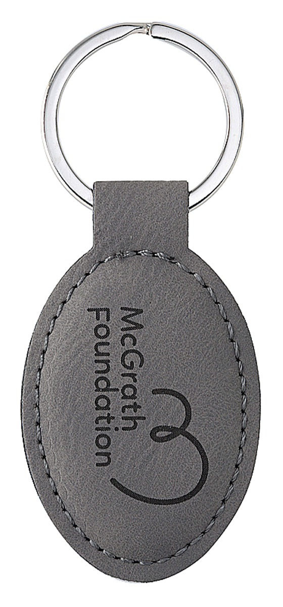 Leatherette Keychain - Grey
