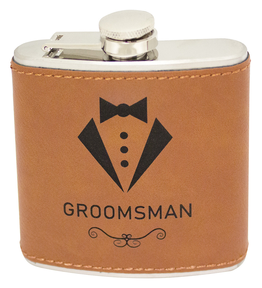 Flask with Rawhide Leatherette - 6oz