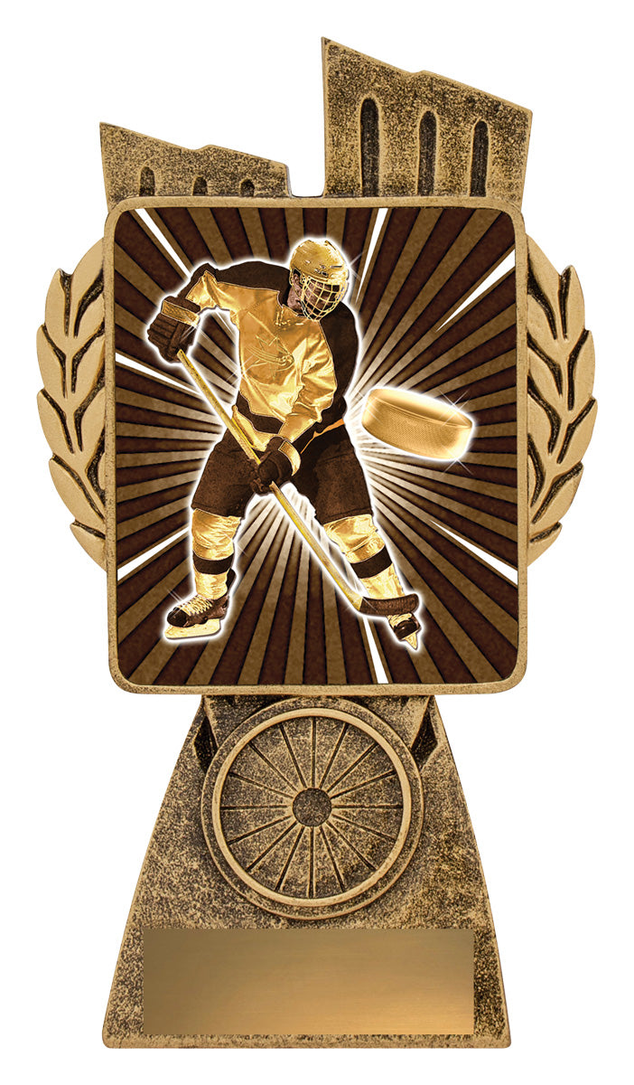 Antique Gold Lynx - Ice Hockey - 150mm