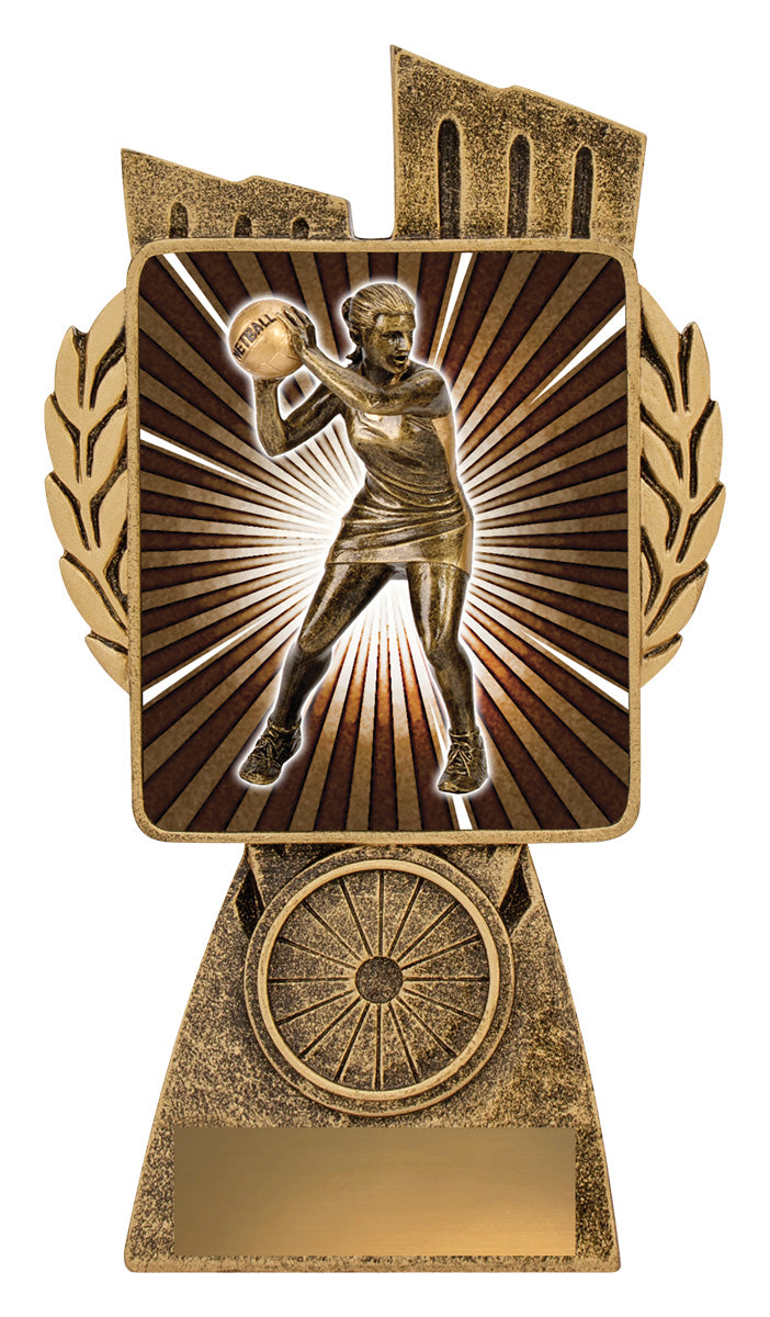 Antique Gold Lynx - Netball Player - 150mm